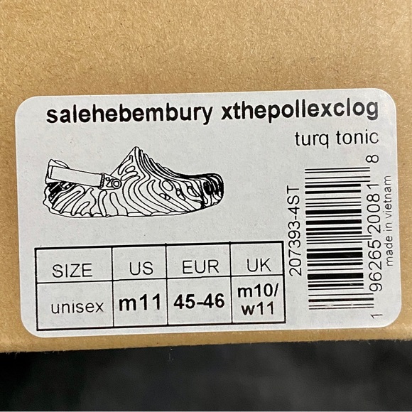 Crocs x Salehe Bembury “Blue Tide” Men’s Size 11 Pollex Clogs - Picture 8 of 8